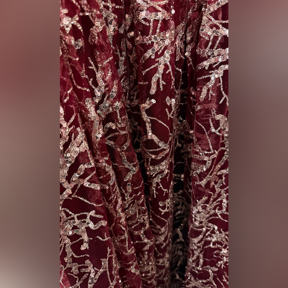 Soiéblu Burgundy Sequin Lace Formal Dress XS Prom Wedding Guest brand new - Picture 10 of 10